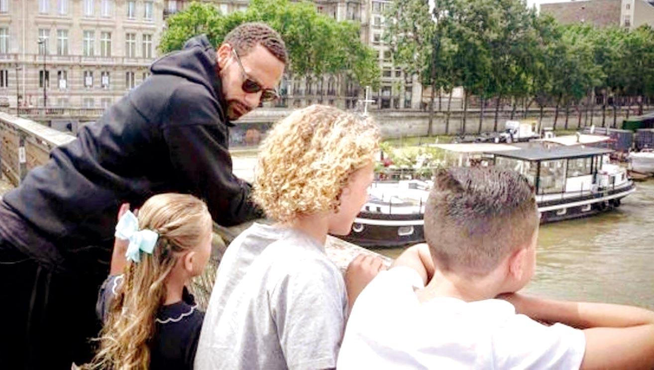 Rio Ferdinand with his kids Lorenz, Tate and Tia (second from left). Pic/Ferdinand