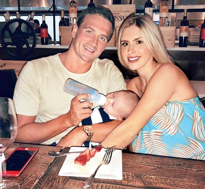 Ryan Lochte with fiancee Kayla Rae Reid and son Caiden