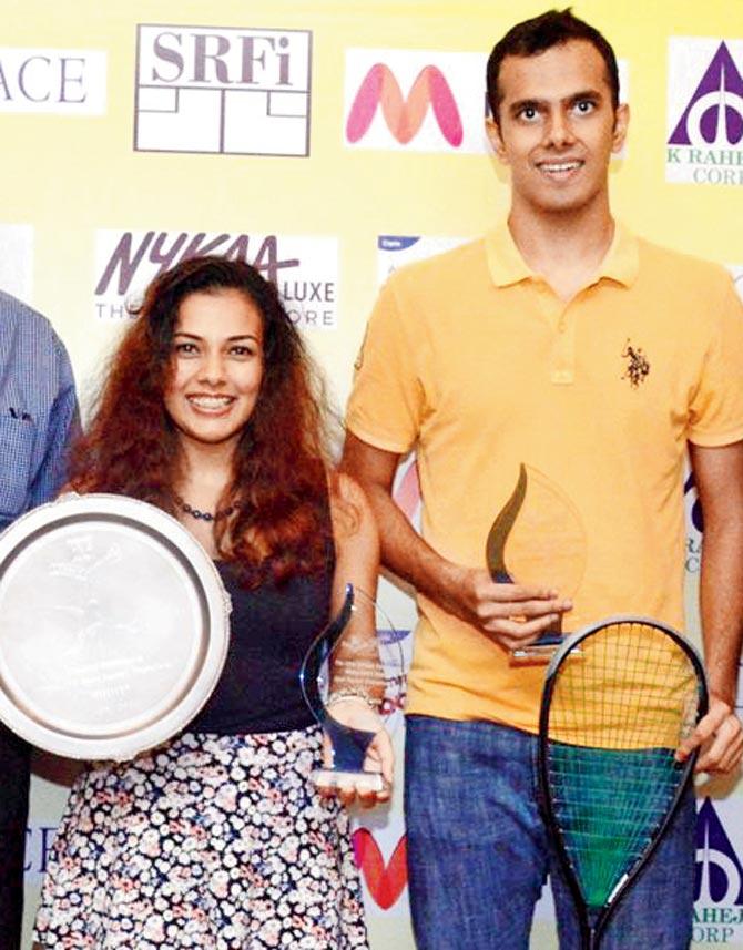 Sachika Ingale (left) and Aditya Jagtap pose with their trophies