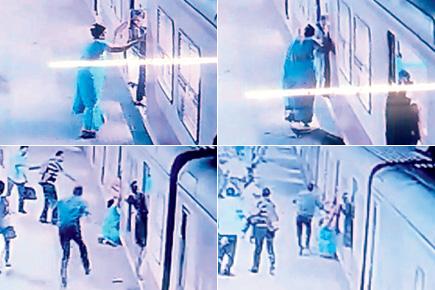 Mumbai commuter dragged along with train, saved by quick-thinking cop
