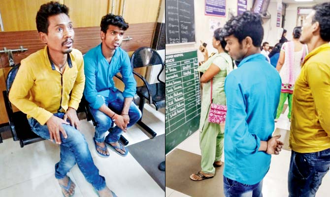 Shanta Maji (in yellow shirt) came looking for his 17-year-old son Manoj