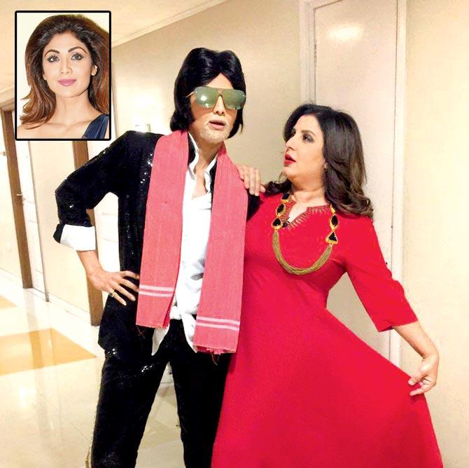Farah Khan and (inset) Shilpa Shetty