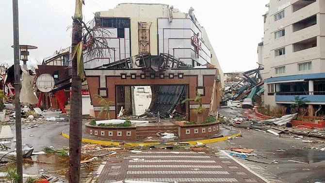 A damaged Casino Royale on St Maarten, after passage of Hurricane Irma