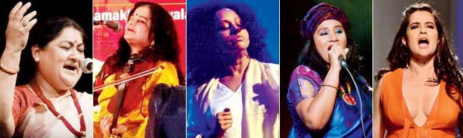 Shubha Mudgal, Sunita Bhuyan, Susheela Raman, Kalpana Patowary and Sona Mohapatra