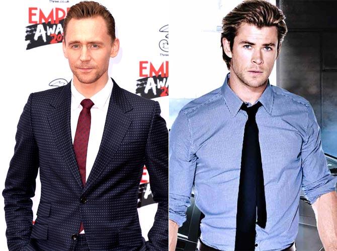 Tom Hiddleston and Chris Hemsworth