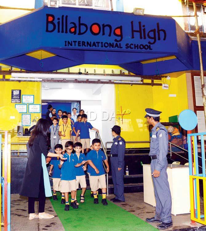 Billabong High International School, Santacruz  West, has upped security measures in the wake of the attack. The authorities have started conducting random checks on their premises. Pic/Satej Shinde