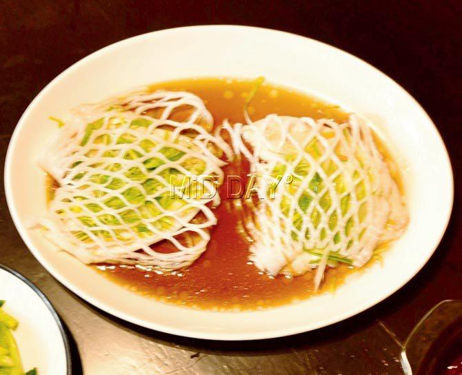 Steamed Whole Pomfret with Ginger and Scallion