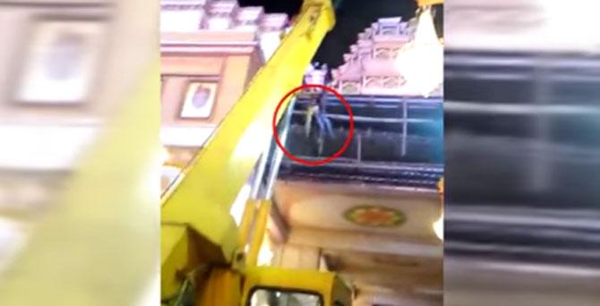 Worker falls off Dagdusheth Ganpati pandal in Pune, injured