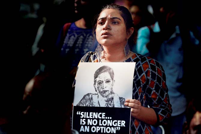 A protest in New Delhi after Lankesh’s murder