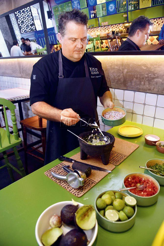 Chef Scott Linquist makes fresh guacamole