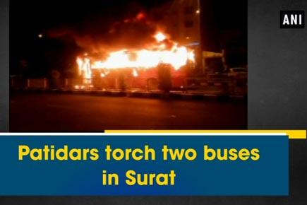 Patidars torch two buses in Surat