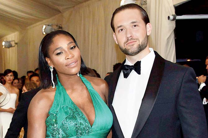 Serena Williams with fiance Alexis Ohanian 