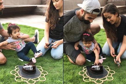 Little Misha enjoys mommy Mira Rajput's birthday cake! See photos