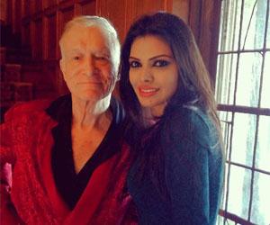 Sherlyn Chopra, who posed nude for Playboy, reacts to Hugh Hefner's death