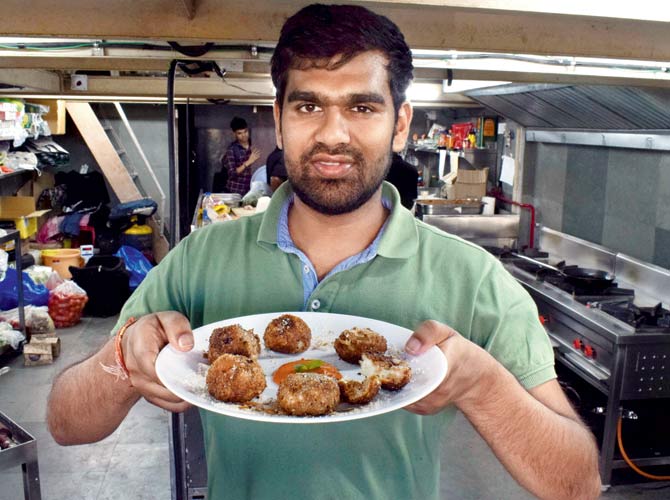 Anirudh Ganeriwal with the koftas. Pics/Ashish Raje