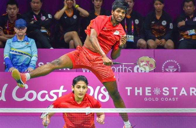 Ashwini Ponnappa and Satwiksairaj Rankireddy. Pic/PTI