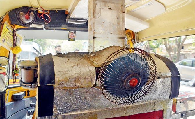 The low-maintenance cooler Pawar made for his vehicle, which also has CCTV up ahead