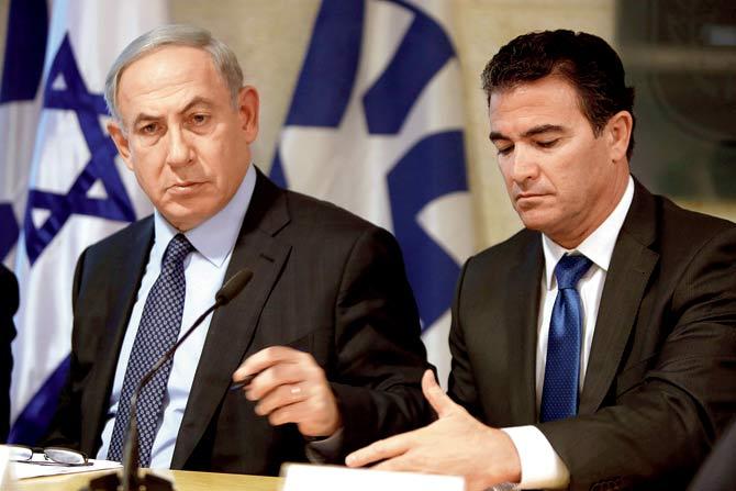 Benjamin Netanyahu with Mossad head Yossi Cohen. Pic/AFP