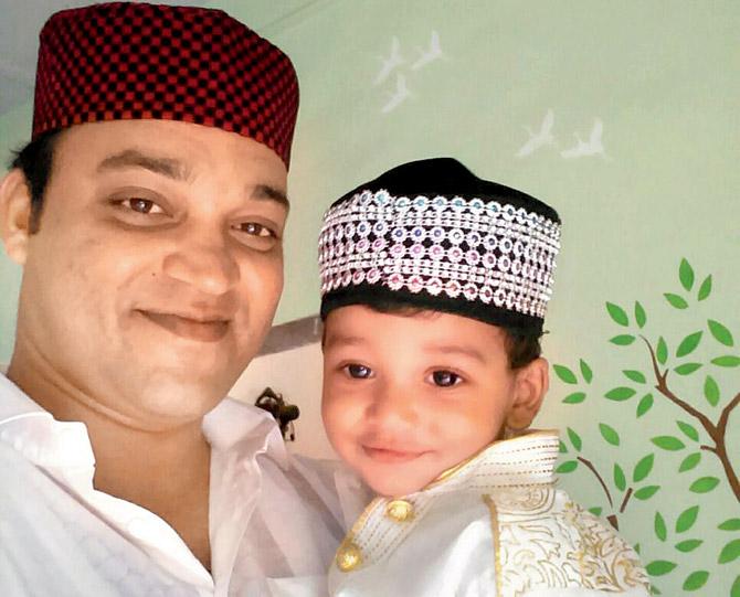 Ashraf Shaikh with his son Azaan