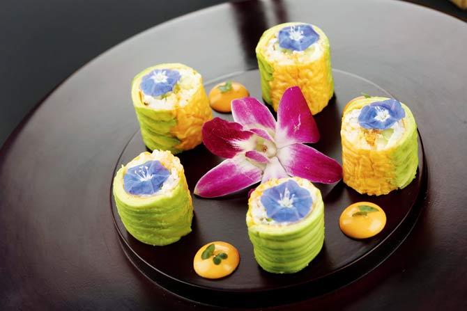 An avocado cream cheese presentation