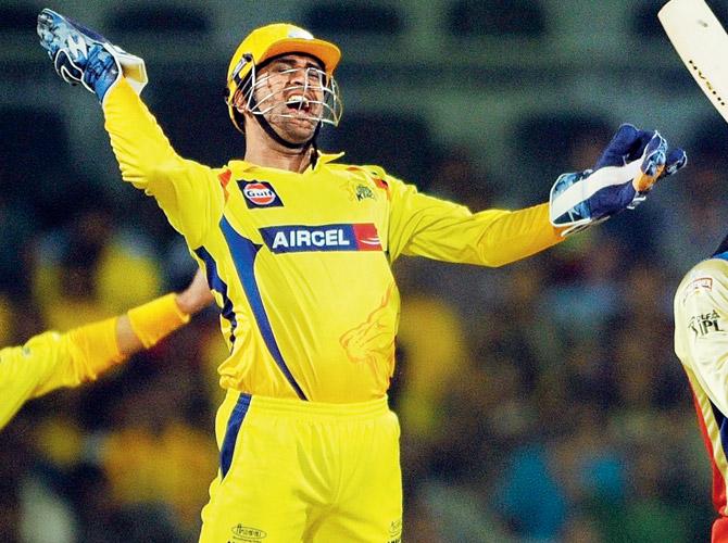 A jubilant Chennai skipper MS Dhoni.