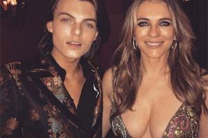 Elizabeth Hurley slammed for wearing cleavage-baring dress with son