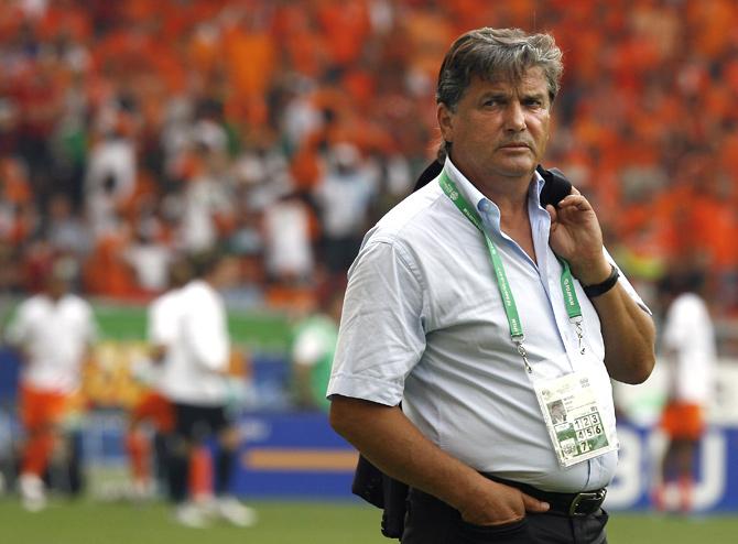 In this file photo taken on June 16, 2006 French head coach of the Ivory Coast team Henri Michel is seen before their opening round Group C World Cup football match against the Netherlands at Stuttgart