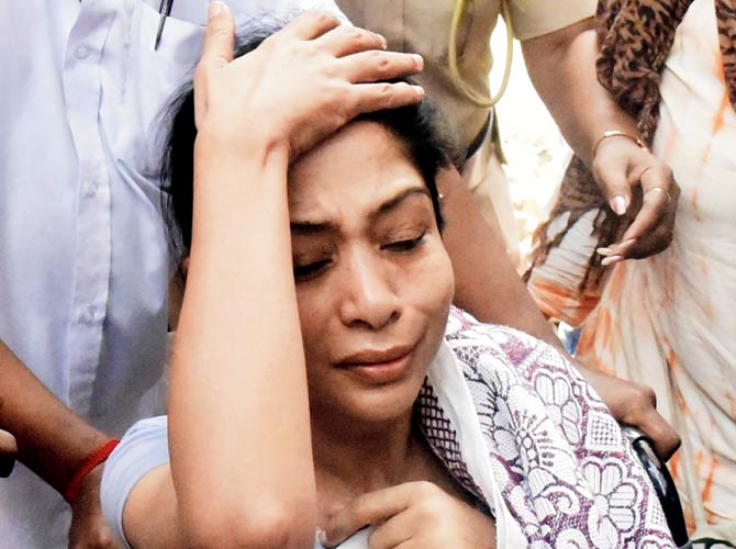 Indrani Mukerjea following her discharge from JJ Hospital earlier this month. Pic/Sameer Markande
