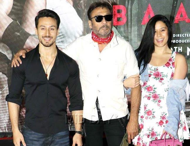 Jackie Shroff with son Tiger and daughter Krishna