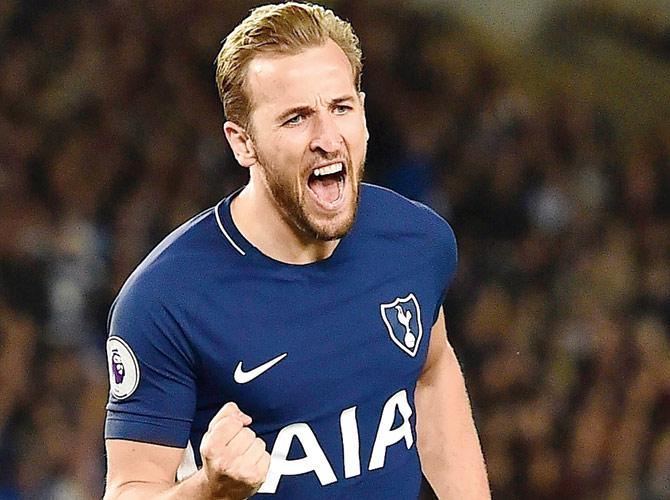 Tottenham striker Harry Kane celebrates after scoring the equaliser in his team’s 1-1 draw against Brighton in an EPL tie on Tuesday. Pic/AFP