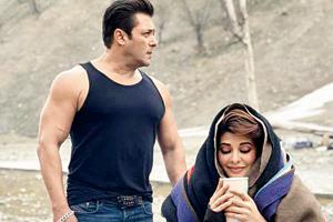 Salman Khan and Jacqueline Fernandez on sets of Race 3 in Kashmir