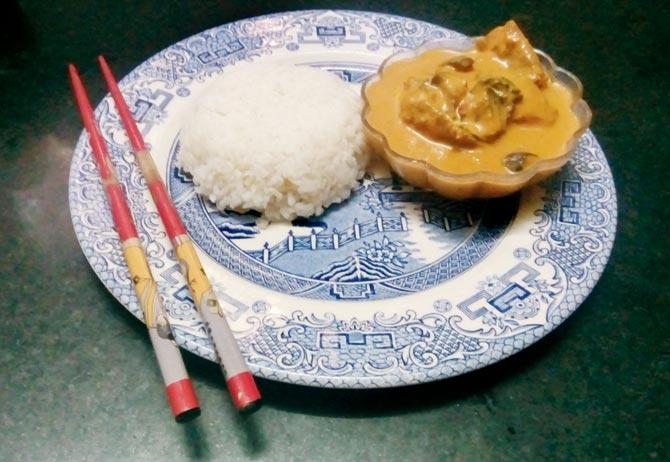 Lamb massaman curry with jasmine rice