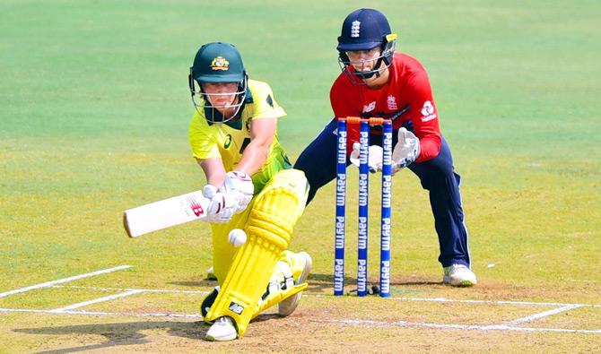 Aus skipper Meg Lanning en route her 88 on Saturday. Pic/Atul Kamble