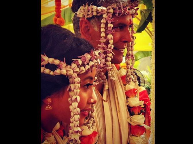 Milind Soman and Ankita Konwar