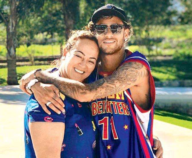 Neymar with mother Nadine