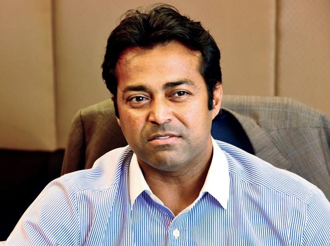 Leander Paes at a city hotel yesterday. Pic/Atul Kamble