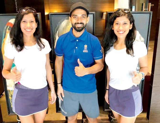 Ajinkya Rahane with Tashi and Nungshi Malik 