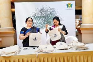 Women come together to make eco-friendly bags in the wake of the plastic ban