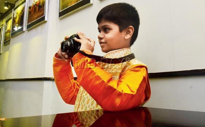 Runil Sonawane at his show at the Photography Society of India, Fort. Pic/Atul Kamble