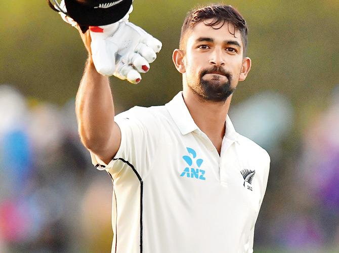 Half centurion Ish Sodhi walks off the field after NZ end second Test against England in a draw. Pic/AFP