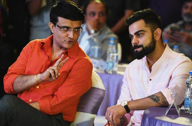 Sourav Ganguly and Virat Kohli. Pic/PTI