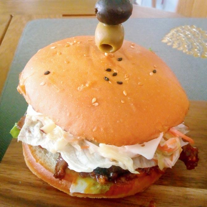 Twice cooked duck burger