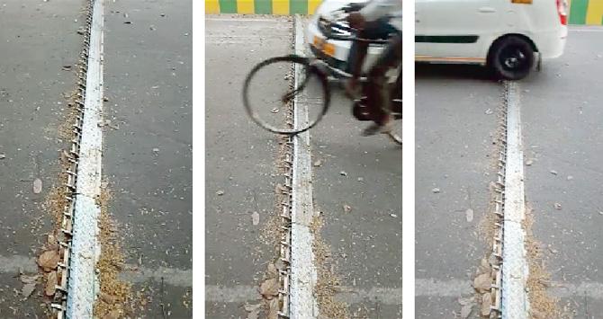 The tyre killers have been put on the road outside Amanora School in Pune