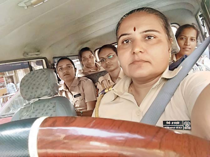 The batch of women constables after clearing the driving test