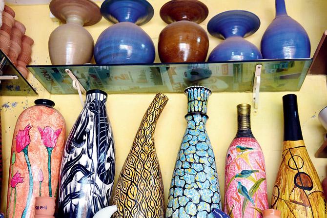 A variety of contemporary pots created by Galwani