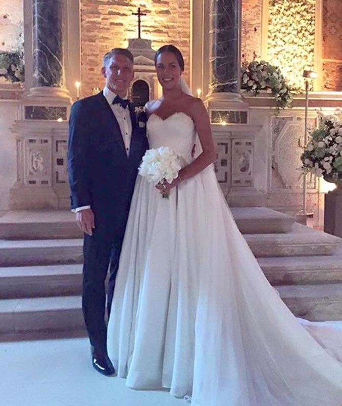 Bastian Schweinsteiger and Ana Ivanovic are very much in love as they both keep sharing pictures with each other on Instagram. The footballer posted this picture as a year-ender to 2016 with a quote,My personal highlight of the year - our wedding in #Venezia this summer!