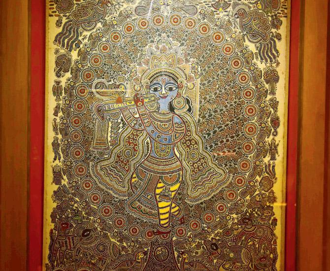 Madhubani painting in the Krishna Gallery in CSMVS. Pic/Atul Kamble