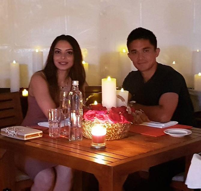 Domestically, Sunil Chhetri has played for a list of clubs such as Mohun Bagan, JCT, East Bengal, Dempo, Chirag United, Sporting CP B, Bengaluru and Mumbai City. Sunil Chhetri shared this picture on Valentine s day with wife Sonam