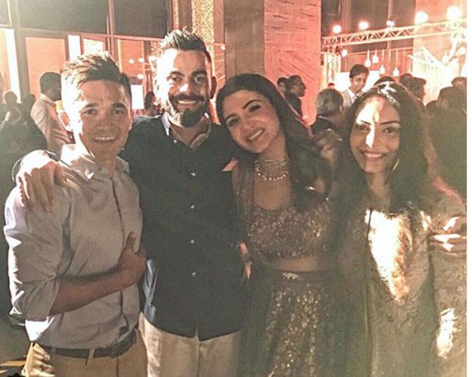Sunil Chhetri helped India win the Nehru Cup three times - 2007, 2009 and 2012. In picture: Sunil Chhetri with Virat Kohli, Anushka Sharma and wife Sonam