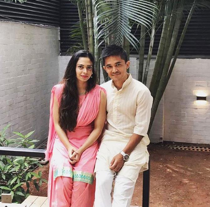 Another beautiful picture of Sunil Chhetri and wife Sonam Bhattacharya, he captioned,  To the love of my life, a friend, critic and my guide. Thank you so much for 13 years of memories made and heres to many more to come! 